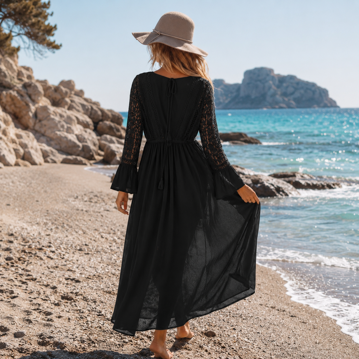 AuraMare Alisia - Copricostume donna Nero