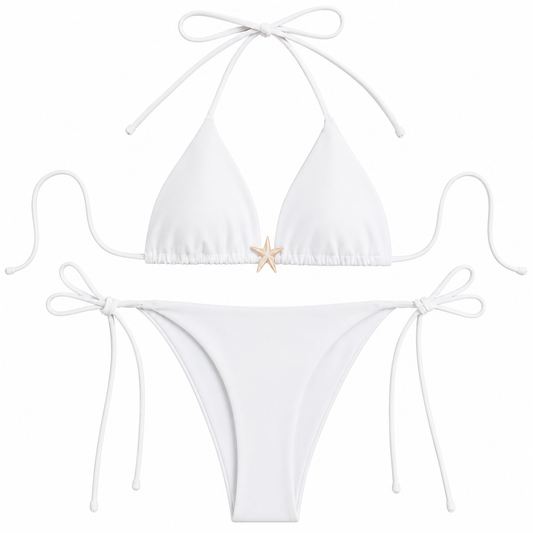 AuraMare Triangolo con Stella - Bikini donna Bianco