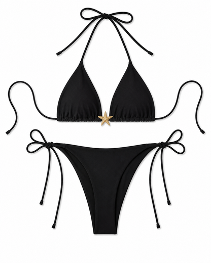 AuraMare Triangolo con Stella - Bikini donna Nero