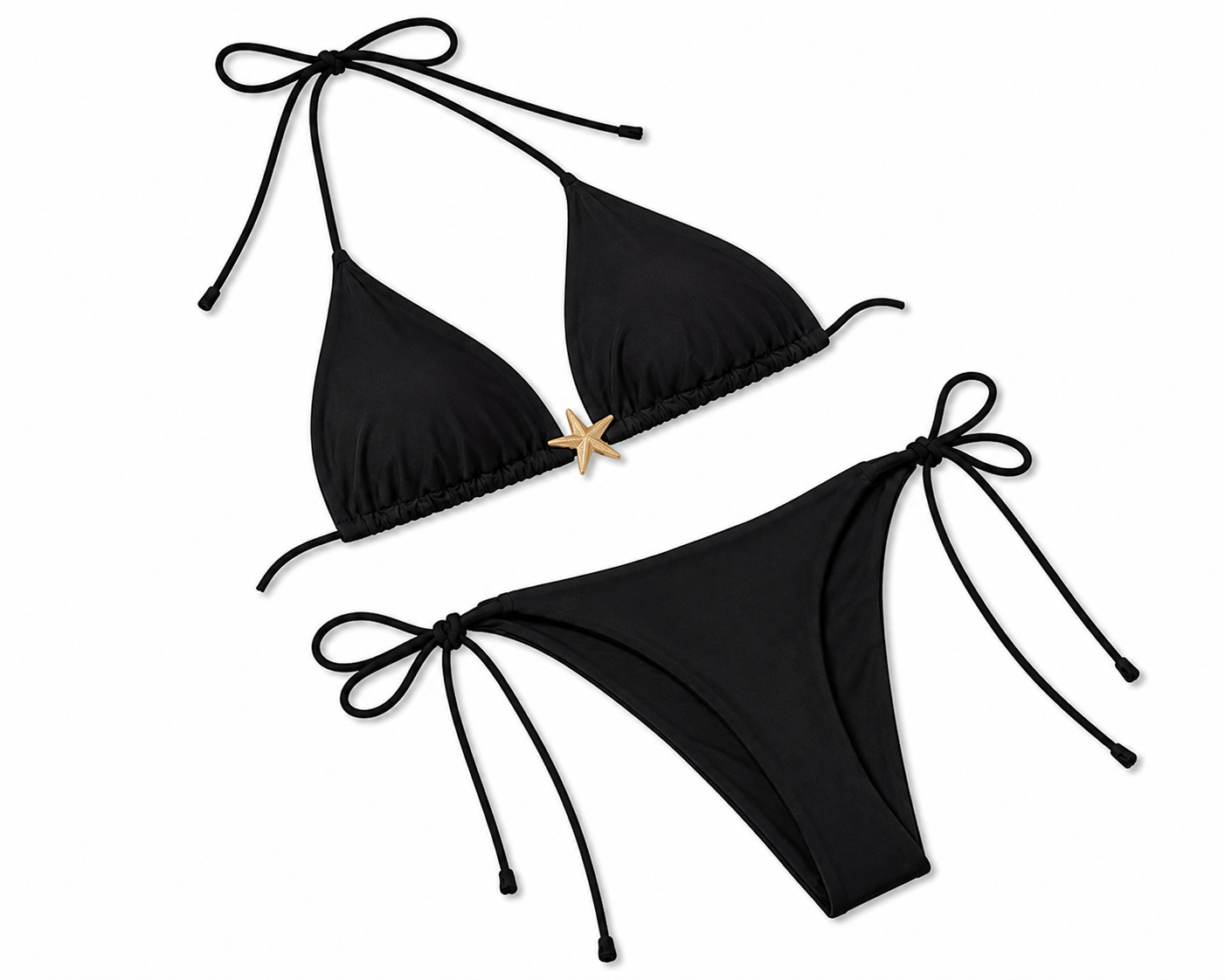 AuraMare Triangolo con Stella - Bikini donna Nero